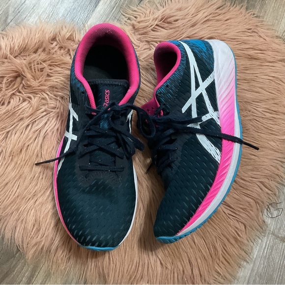 ASICS HYPER SPEED Blue Pink Gel Sneakers Size 11 - Picture 1 of 10